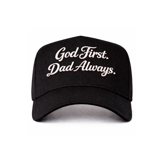Black God First Dad Always Snapback Hat